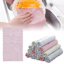 Тряпка из микрофибры для кухни, практичное прочное абсорбирующая ткань для чистки полотенце Для Вытирания посуды 2024 - купить недорого