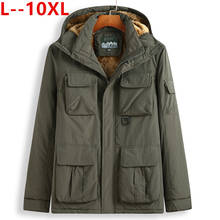 10XL 8XL 6XL новая зимняя куртка для мужчин-20 градусов утолщенная Теплая мужская парка пальто с капюшоном флисовые мужские куртки верхняя одежда Jaqueta Masculina 2024 - купить недорого