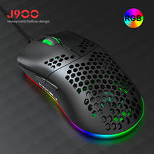Mouse gamer com fio rgb, com 6400dpi, velocidade, design ergonômico oco, para notebook, desktop, pc 2024 - compre barato