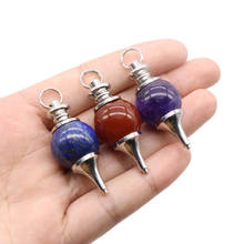 6PCS  Amethyst Red Agates Lapis Lazuli Pendulum Pendant Natural Power Stone Women Necklace Pendants Divination Pendulum Amulet 2024 - buy cheap