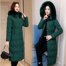 L-5XL Women's winter new coat plus long slim coat fashion large fur collar thick coat women's large size warm cotton coat 2024 - buy cheap