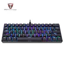 Motospeed-teclado mecânico ck61 rgb com fio, acessório para jogos ergonômicos, com retroiluminação de led, para pc e notebook, silencioso 2024 - compre barato