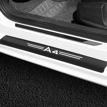 HungMieh 4pcs Stickers on Car Door Sills Guards Stickers Decals Accessories For Audi A4  A5 A6 A8 C6 C5 A1 A7 A8 Q2 Q3 Q5 Q7 TT 2024 - buy cheap