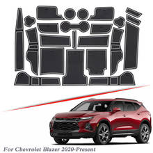 23pcs Car Styling For Chevrolet Blazer 2020-Present Latex Gate slot pad Interior Door Groove Mat Non-slip dust Mat Accessory 2024 - buy cheap