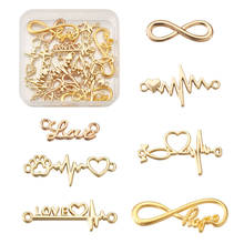 28pcs Love Connector Charms Heart Beat Shapes Links Dog Claw Infinity Connectors Pendants For Bracelet Necklace Jewelry Making 2024 - buy cheap