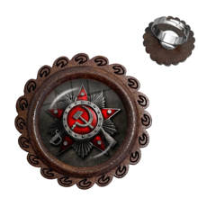 CCCP-anillos de madera ajustables con forma de estrella roja del ejército soviético, 20mm, cabujón de cristal, arte, insignias rusas redondas, logotipo, joyería para regalo de amigos 2024 - compra barato