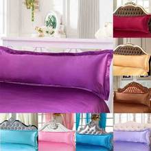 Fronhas de travesseiro 120/150 cm, fronhas longas e sólidas de seda cetim para cama sofá decoração tecidos domésticos 2024 - compre barato