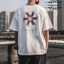 T-shirts de manga curta de bridgewater verão novo japonês solto ins verão algodão juventude imprimir meia manga casual camiseta 2024 - compre barato