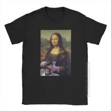 Mona Lisa T Shirt Monkey Haircut T-Shirt Man's Joconde Simple 100% Cotton Short Sleeves Basic Tees O-Neck Print Tops 2024 - buy cheap
