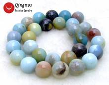 Qingmos 14mm Round Mix Color Natural Stone Amazomite Loose Beads for Jewelry Making Necklace Bracelet DIY Loose Strand 15" l247 2024 - buy cheap