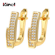 Kinel Hot Fashion Stud Earrings Popular Temperament Woman Copper Cubic Zirconia Earrings For Women Accessories Drop Shipping 2024 - buy cheap