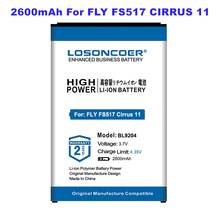 Аккумулятор LOSONCOER BL9204, 2600 мач, мобильный телефон для FLY FS517 Cirrus 11/BL9204 ff.020522f04 FS517, аккумуляторы высокого качества 2024 - купить недорого