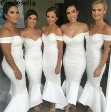 Модные платья подружки невесты 2021 милые с открытыми плечами атласные платья свидетельницы с молнией сзади свадебные платья 2024 - купить недорого