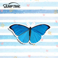 Jump Time 13cm x 7cm Reflective Blue Butterfly Vinyl Decal Laptop Car Truck Funny Stickers Window Bumper Motor Car Accessories 2024 - buy cheap