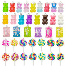 Mixed 10pcs Resin Bear Candy Lollipop Girl Charms DIY Bracelet Pendant Neacklace Keychain Phone Crafting Jewelry Making 2024 - buy cheap