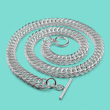 Colar masculino de prata esterlina 925, colar com pingente de corrente de 10mm, acessórios de festa, colares chocadores 2024 - compre barato