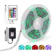 RGB LED Strip Lights 5050 IR Remote Control Flexible Ribbon Tape 5m 10m 15m Led Strip 12V Waterproof Home Decoration BackLight 2024 - buy cheap