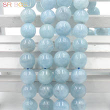 Free Shipping 6 8 10 12mm Natural Gems Stone Round Jewelry Making Blue Aquamarines Aqua DIY Beads Strand 15" 2024 - buy cheap