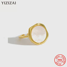 Yizai, design simples, concha s925, prata esterlina para mulheres, abertura geométrica, anel de punho, estilo punk, joias finas 2024 - compre barato