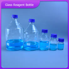 Botella de reactivo de vidrio redondo, botella con tapa de tornillo azul, frasco con tapa de rosca, 100ml/250ml 2024 - compra barato