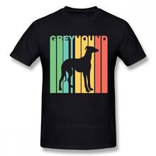 Camiseta colorida de perro Galgo para hombre, camisa personalizada con imagen de gran hombre, moda de calle Vaporwave 2024 - compra barato