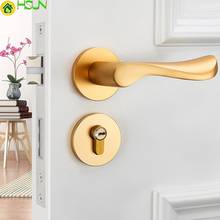 Solid Space Aluminum Bedroom Lock Wooden Doors Lock Indoor Hold Hand Continuous System Household Hand Lock Electroplated gold 2024 - buy cheap