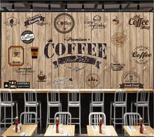 Papel de parede personalizado 3d, com contas em madeira, retrô, para café, sala de estar, quarto 2024 - compre barato