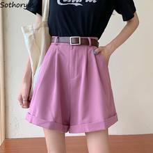 Women Shorts Crimping Simple All-match Loose Korean Style Summer New Solid High Quality Empire Fashion Leisure Button Female Ins 2024 - buy cheap