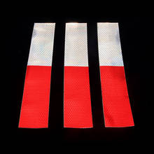 10pcs Car Reflective Film Warning Tape Truck Annual Inspection Crystal Color Grid Reflective Strip Red White Reflective Stickers 2024 - buy cheap