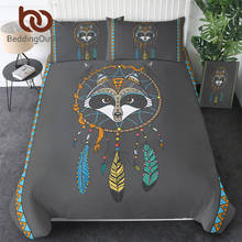 BeddingOutlet Dreamcatcher Bedding Set Raccoon Duvet Cover Totem Animal Tribal Bedspread Owl Wolf Fox Elk Bear Boho Bed Set 3pcs 2024 - buy cheap