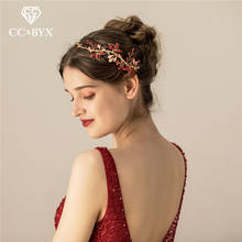 Cc hairbands coroa tiara para mulheres nupcial jóias finas casamento noivado acessórios para o cabelo festa de cristal vermelho diy o547 2024 - compre barato