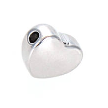 Miçangas espaçadoras para pulseiras diy, 5 peças de aço polido plano em aço inoxidável, contas de coração, pingentes para fazer joias 2024 - compre barato