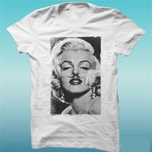 Camiseta de algodón para adultos, camisa informal con bigote y dedos de Marilyn Monroe, Idea de regalo, novedad 2024 - compra barato