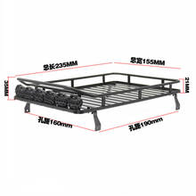 Metal Roof Rack Luggage Carrier with LED Light for 1/10 Traxxas TRX4 Defender Axial SCX10III RC Car Accessories 2024 - buy cheap