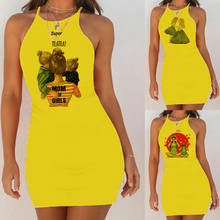 Sexy Summer Dress Yellow Evening Party Club O-neck Sleeveless Mini Women Dresses  Super Mom Life Print Fashion Female Clothing 2024 - buy cheap
