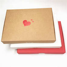 Cajas de papel Kraft con estampado de corazón rojo para el Día de San Valentín, contenedores de embalaje de cosméticos con flores, con pegatinas, 12 unids/lote 2024 - compra barato