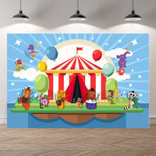 Cenários de circo para bebê e criança, cenário de decoração, festa de aniversário, tema azul brilhante, cenário para estúdio de fotografia 2024 - compre barato