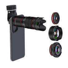 Kit de lentes de cámara de teléfono, juego de lentes de gran angular Universal, Zoom óptico 20X, teleobjetivo telescópico, Clip para cámara de teléfono móvil 2024 - compra barato
