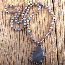 MD Fashion Boho Jewelry Stripe Stone Ag With Pave Stone Drop Pendant Necklaces Women Necklace Gift Dropship 2024 - купить недорого