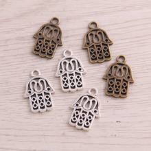 50PCS 15x21mm Two Color Metal Zinc Alloy Small Hollow Palm Charms Fit Jewelry Pendant Charms Makings 2024 - buy cheap