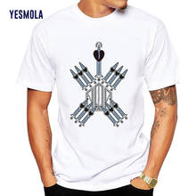 YESMOLA-Camiseta con estampado de Arrow love para hombre, camisa informal holgada de algodón de alta calidad, de manga corta, estilo Harajuku, con cuello redondo 2024 - compra barato