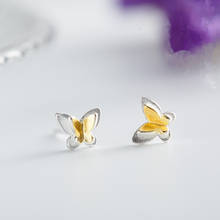 OBEAR Mini Gold Double Butterfly Stud Earrings Fashion Simple Cute Women Jewelry Accessories 2024 - buy cheap