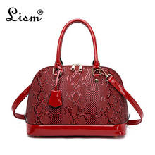 Women's bag luxury high quality patent leather fashion crocodile pattern OL handbag 2019 new simple shoulder Messenger bag 2024 - compre barato