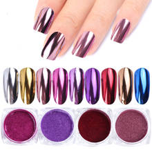 0.5g Nail Mirror Glitter Powder Metallic Color Nail Art Gel Polishing Chrome Flakes Pigment Dust Decorations Manicure TRC/ASX-1 2024 - купить недорого