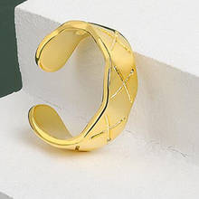 Очаровательный золотой Цвет массивное кольцо с геометрическим круглым крест Открытые Кольца для женщин и девочек Женский кольцо ювелирных изделий вечерние подарки 2024 - купить недорого