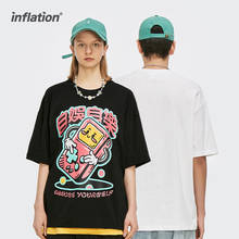 Мужская футболка в стиле хип-хоп INFLATION Harajuku, Повседневная Свободная футболка с коротким рукавом и рисунком, 5291TS21 2024 - купить недорого