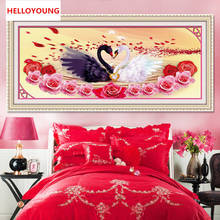 5D DIY Diamond Embroidery Painting Cross Stitch Animal Crystal round diamond Beautiful Swan Lake Bedroom decorative Needlework 2024 - buy cheap