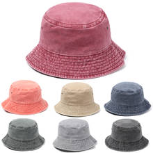Chapéu balde de algodão, retrô, lavado, dobrável, aba larga, chapéu de pescador, chapéu de hip hop feminino masculino, chapéu de balde de panamá 2024 - compre barato