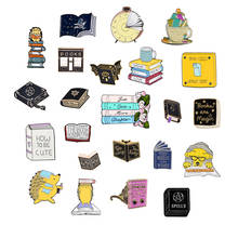 QIHE JEWELRY Books theme series enamel pins "BOOKS ARE MAGIC" backpack brooches badges Wholesale pins Gifts for students friends 2024 - buy cheap