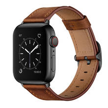 Correa deportiva para Apple Watch, banda de cuero de 44mm, 42mm, 40mm y 38mm, accesorios para Apple Watch 5/4/3/2/1 2024 - compra barato